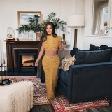 Sexy Knits See Through Nightclub Two Piece Skirts Set ZSD-Z0289