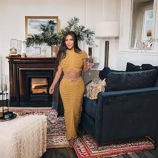 Sexy Knits See Through Nightclub Two Piece Skirts Set ZSD-Z0289