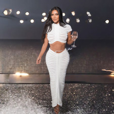 Sexy Knits See Through Nightclub Two Piece Skirts Set ZSD-Z0289