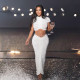 Sexy Knits See Through Nightclub Two Piece Skirts Set ZSD-Z0289