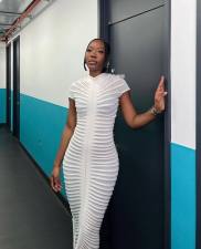 Solid Color Short Sleeve Slim Knits Bodycon Dress ZSD-0290