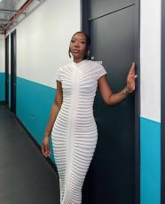 Solid Color Short Sleeve Slim Knits Bodycon Dress ZSD-0290