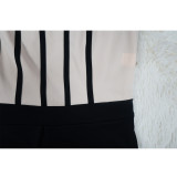 Color Clock Long Sleeve Wide Leg Jumpsuit YF-10590