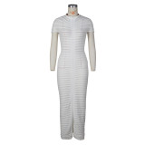 Solid Color Short Sleeve Slim Knits Bodycon Dress ZSD-0290