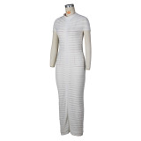 Solid Color Short Sleeve Slim Knits Bodycon Dress ZSD-0290