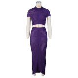 Sexy Knits See Through Nightclub Two Piece Skirts Set ZSD-Z0289