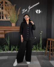 Fashion Loose Solid Color Casual Home Two Piece Suit CM-8694