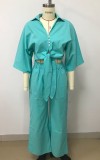 Solid Color Tie Up Tops And Pants Two Piece Set LSD-1558