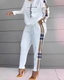 Plus Size Casual Print Long Sleeve Pants Two Piece Set GSRX-9076