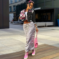 Fashion Print Cardigan Baseball Jacket Coat FSXF-529