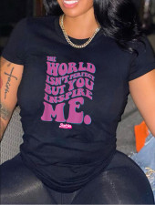 Plus Size Letter Print Short Sleeve T Shirt WAF-9000332