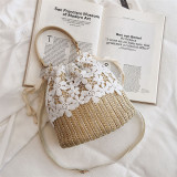 Rattan Tote Lace Lace Crossbody Bucket Bag HCFB-97775