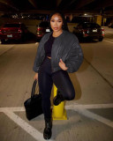 Solid Color Long Sleeve Slim Down Jackets MEM-88513