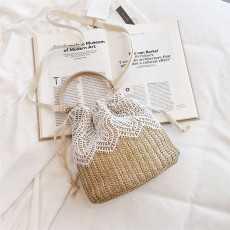 Rattan Tote Lace Lace Crossbody Bucket Bag HCFB-97775