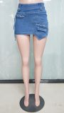 Slim Fit Love Pocket Denim Skirt LX-6963