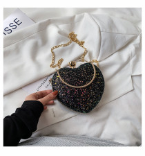 Sequin Heart Tote Crossbody Evening Bag HCFB-352207