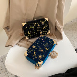 Velour Embroidered Star Chain Shoulder Crossbody Bag HCFB-301666