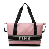 PINK Letter Print Fitness Sports Shoulder Travel Bag HCFB-20807