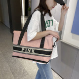 PINK Letter Print Fitness Sports Shoulder Travel Bag HCFB-20807