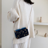 Velour Embroidered Star Chain Shoulder Crossbody Bag HCFB-301666