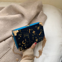 Velour Embroidered Star Chain Shoulder Crossbody Bag HCFB-301666