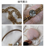 Sequin Heart Tote Crossbody Evening Bag HCFB-352207