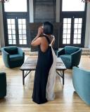 Black White Color Block Sleeveless Jumpsuit ZDF-31295