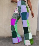 Print Colorful Plaid Casual Pants MDF-5384