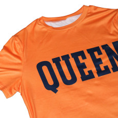 QUEEN Letter Print Long Sleeve Two Piece Pants Set SH-390729