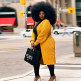 Plus Size Solid Color Cardigan Sweater Coat NY-099