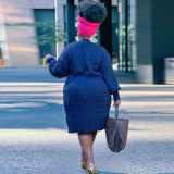Plus Size Solid Color Cardigan Sweater Coat NY-099