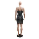 Sexy Sling Tassel Hot Drill Nightclub Dress CYA-900790
