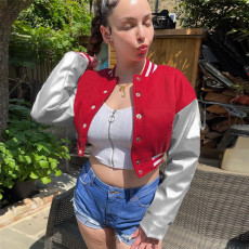 Fashion Embroidery Splicing Slim Baseball Jacket IV-8431