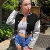 Fashion Embroidery Splicing Slim Baseball Jacket IV-8431