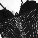 Sexy Sling Tassel Hot Drill Nightclub Dress CYA-900790