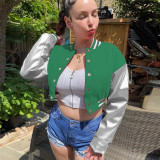 Fashion Embroidery Splicing Slim Baseball Jacket IV-8431