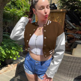 Fashion Embroidery Splicing Slim Baseball Jacket IV-8431