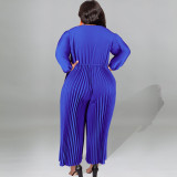 Plus Size Solid Color Single Shoulder Jumpsuit GDAM-218301