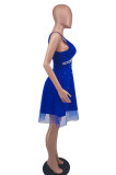 Sexy Sleeveless Beaded Sling Midi Dress XHXF-370