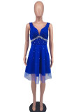 Sexy Sleeveless Beaded Sling Midi Dress XHXF-370