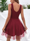 Sexy Sleeveless Beaded Sling Midi Dress XHXF-370