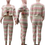 Knit Colorful Print Sports Three Piece Pants Set TK-6299