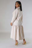 Fashion Solid Loose Irregular Shirt Dress WSM-5346