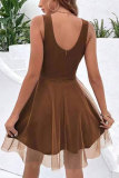 Sexy Sleeveless Beaded Sling Midi Dress XHXF-370