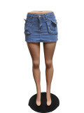Sexy Pocket Slim Denim Skirts QXTF-8787