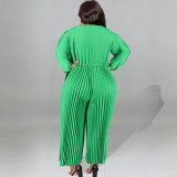 Plus Size Solid Color Single Shoulder Jumpsuit GDAM-218301