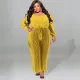 Plus Size Solid Color Single Shoulder Jumpsuit GDAM-218301
