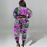 Fashion Print Long Sleeve Two Piece Pants Set GDAM-218287