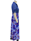 Casual Print Lapel Shirt Dress YZCF-2147