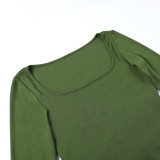 Knit Long Sleeve Casual Bottom Shirt FL-22150